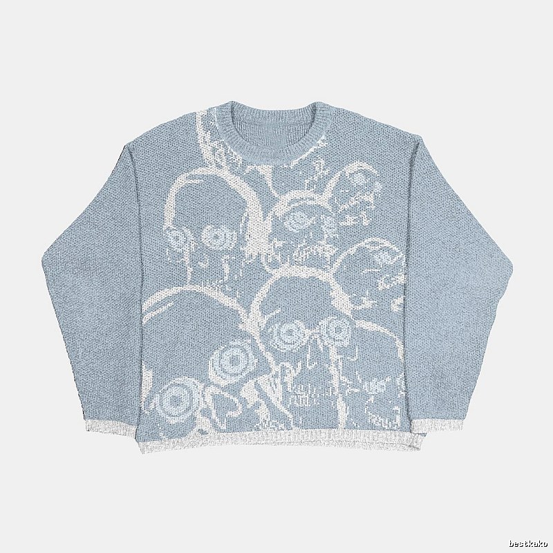 Classic Anime graphic sweater Black Knit Top with Travel-Friendly Style