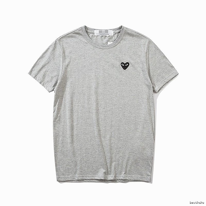 Comme des Garcons PLAY 2021-95 Gray Style 2195 Heart Logo T-Shirt Summer Styling