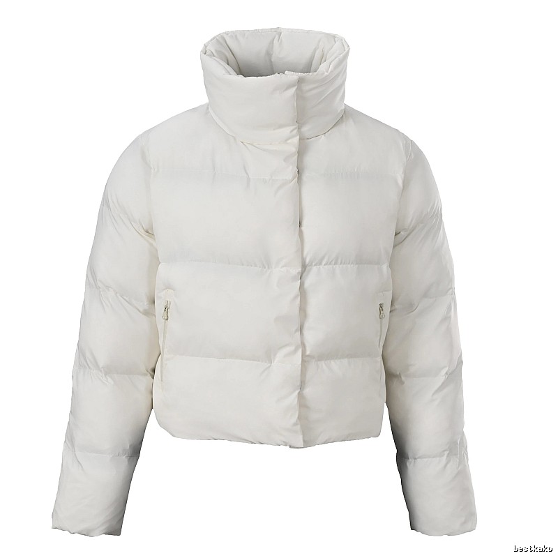 Commuter Stand-Collar Puffer Jacket - White