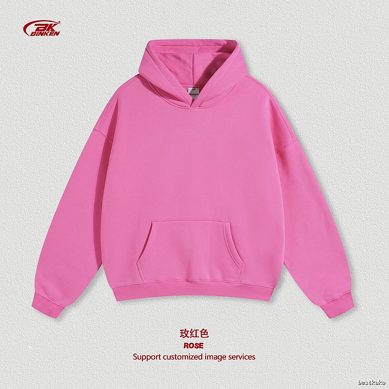 Daily Pullover hoodie Navy Blank Kangaroo with Visual Detail