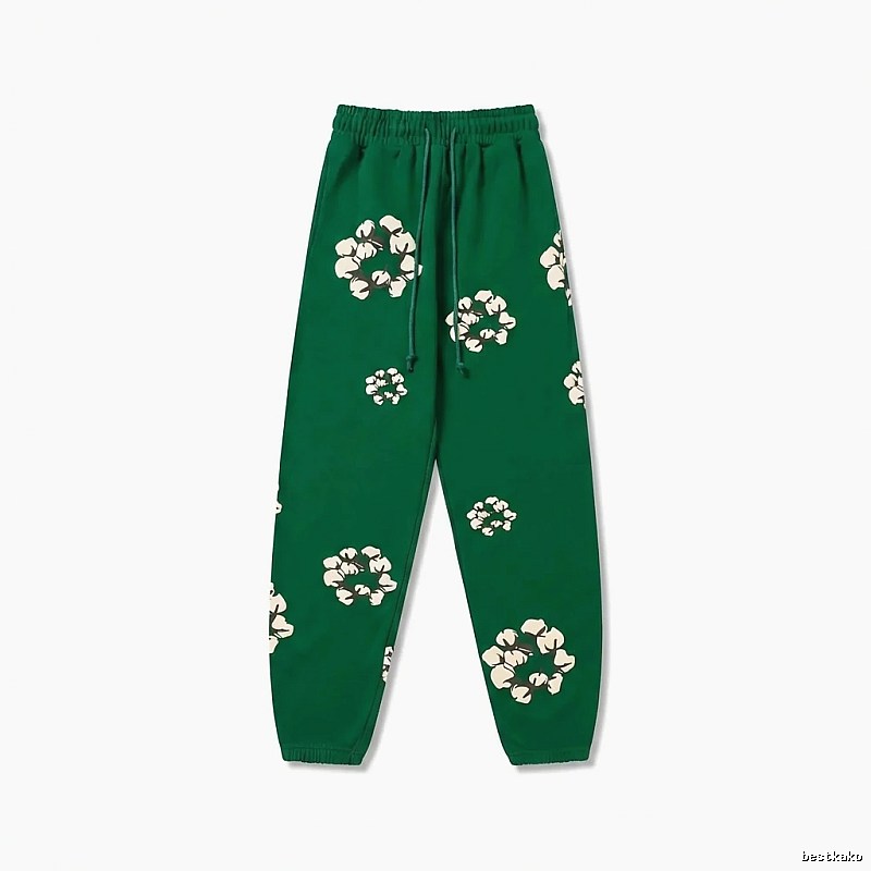 DENIM TEARS Floral Retro Green Sweatpants