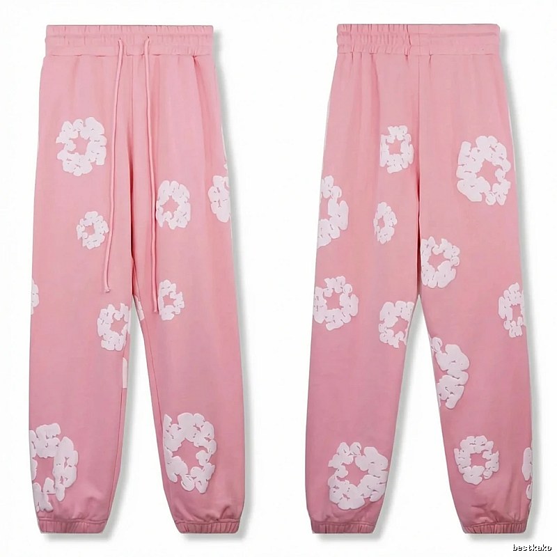 DENIM TEARS Flower Pink Sweatpants
