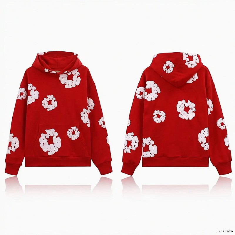 DENIM TEARS Print Retro Red Sweatshirt