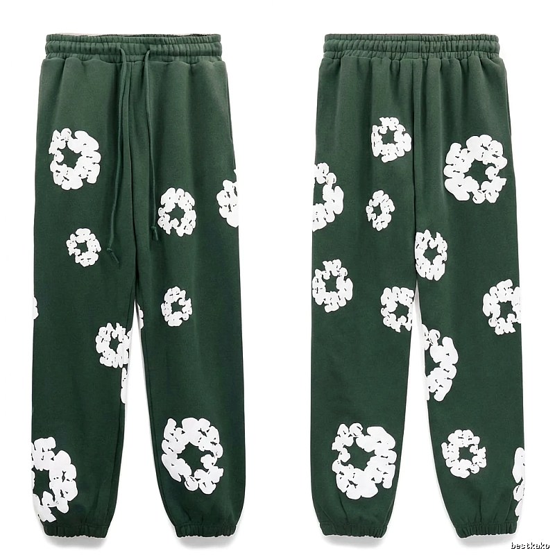 Denim Tears Printed Casual Dark Green Pants