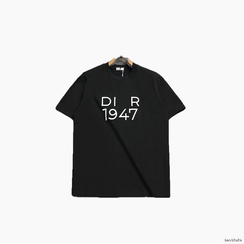 Dior 1947 Minimalist Trendy Black Short-sleeve T-Shirt