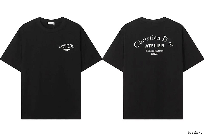 Dior ATELIER Minimalist Style Black Short-Sleeve T-Shirt