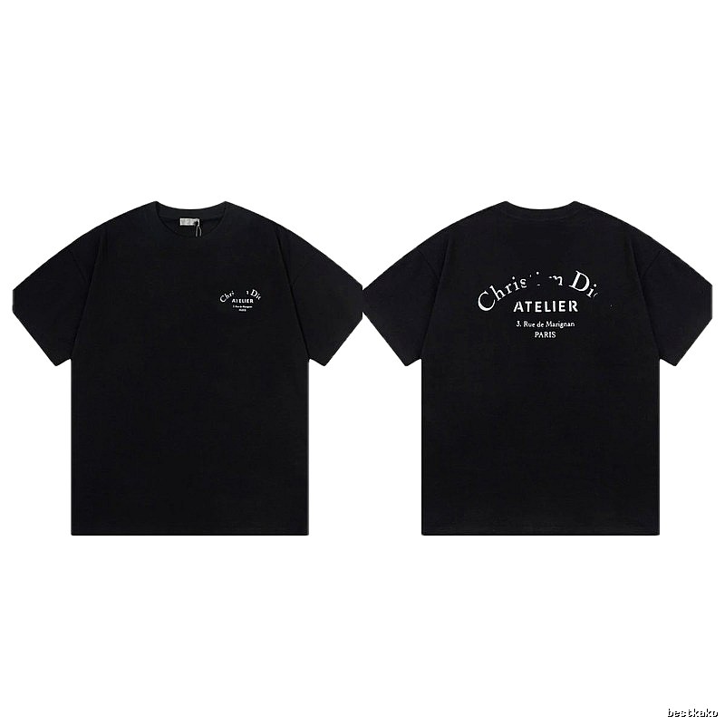 Dior Atelier Minimalist Style Black Short-sleeve T-shirt