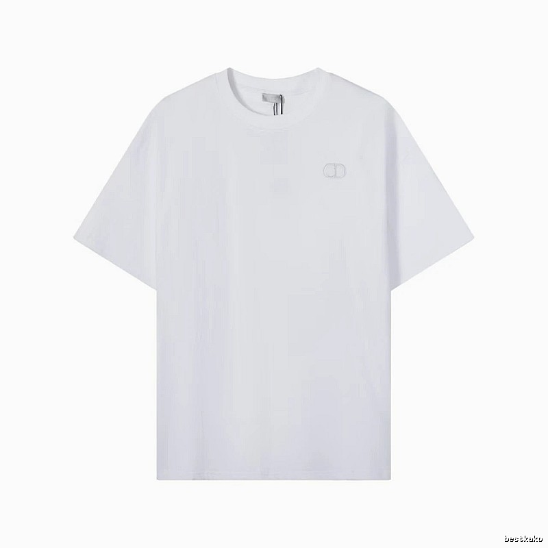 Dior CD Embroidered Minimalist Style White T-Shirt
