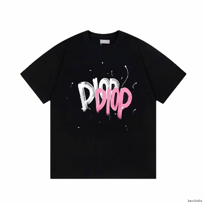 Dior Graffiti Trend Style Black Short-sleeve T-shirt