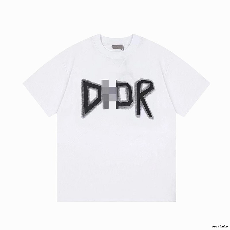 Dior Letter Print Trendy Style White T-Shirt