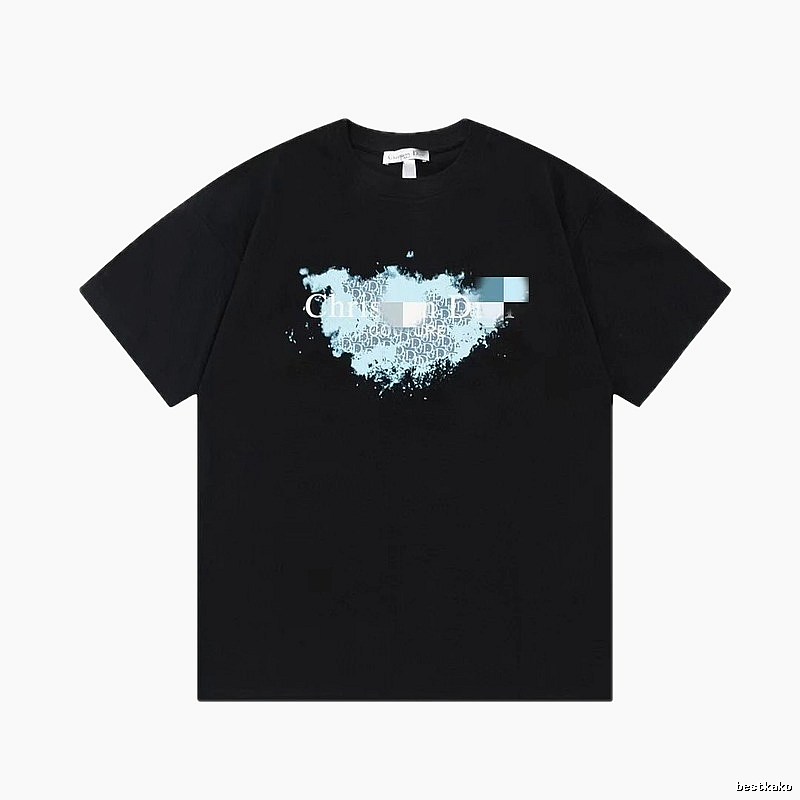 Dior Vintage Gradient Monogram Black Short-sleeve T-shirt