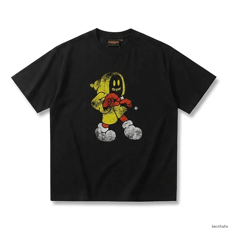 DREW Cartoon Style Black T-shirt