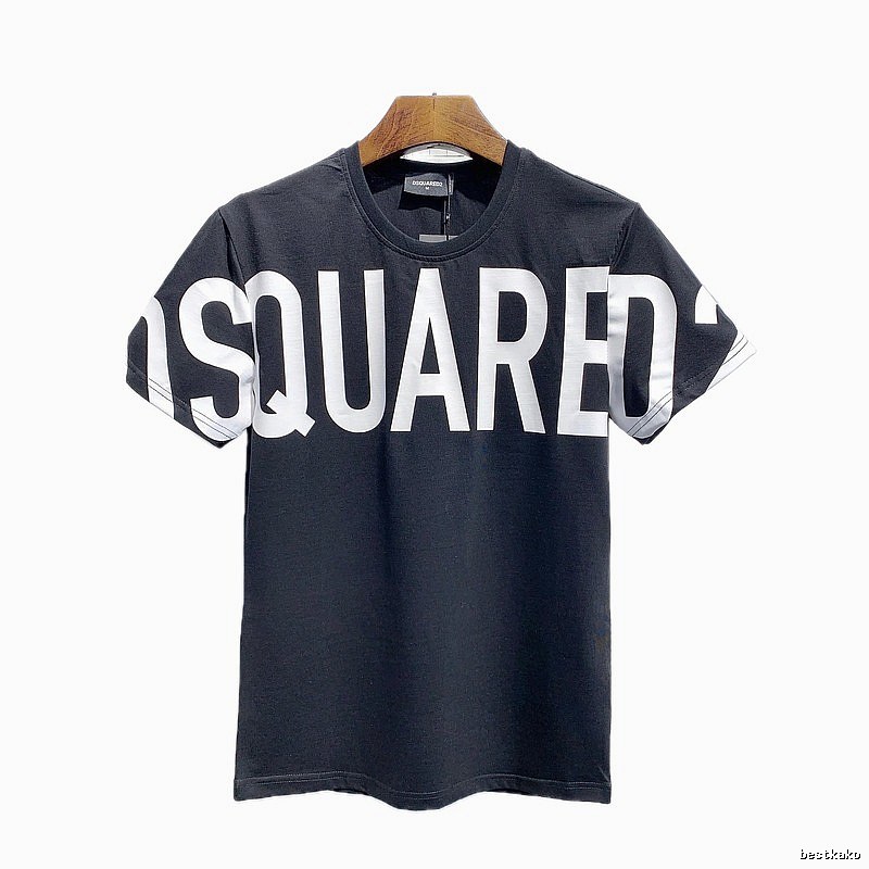 DSQ Trendy Cool Large Letter Printed Black Short-Sleeve T-Shirt