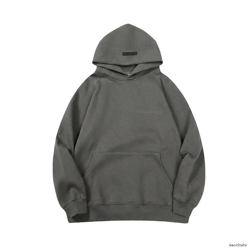 ESSENTIALS minimalist style grey hoodie