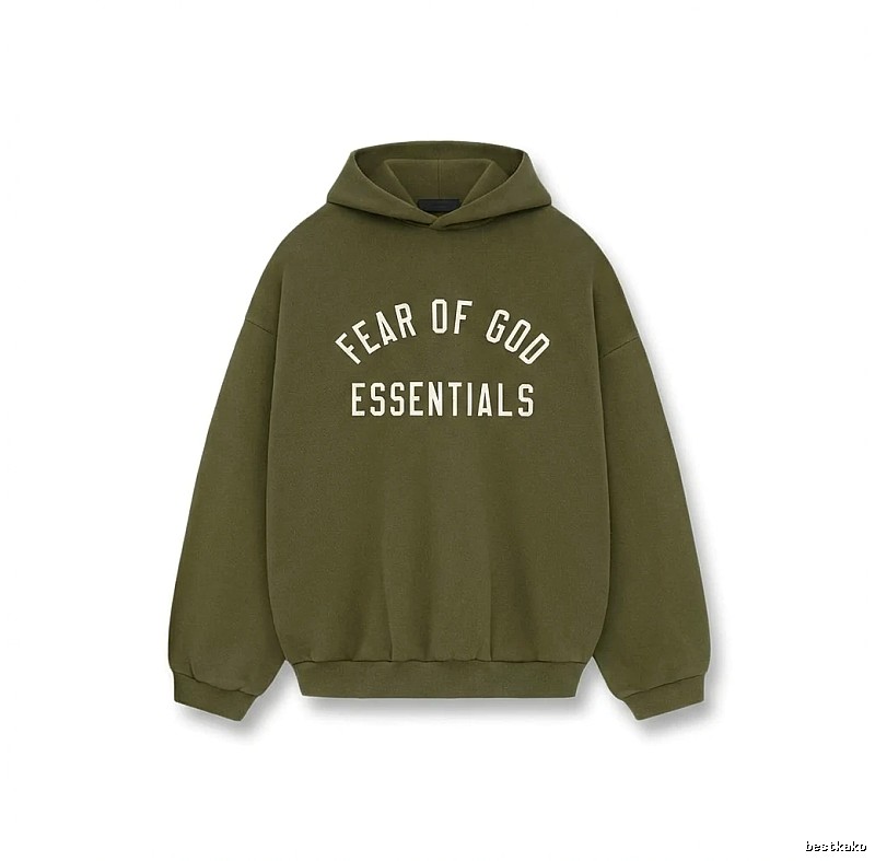 ESSENTIALS minimalist style olive green sweatshirt