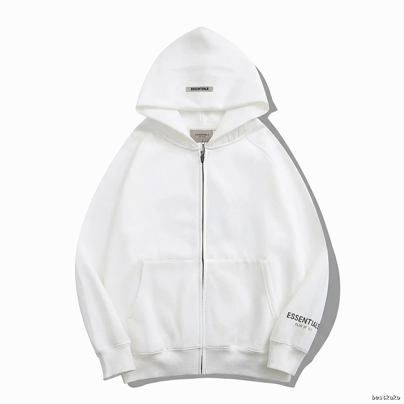 ESSENTIALS minimalist style white hoodie