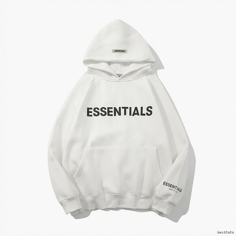 ESSENTIALS minimalist style white sweatshirt