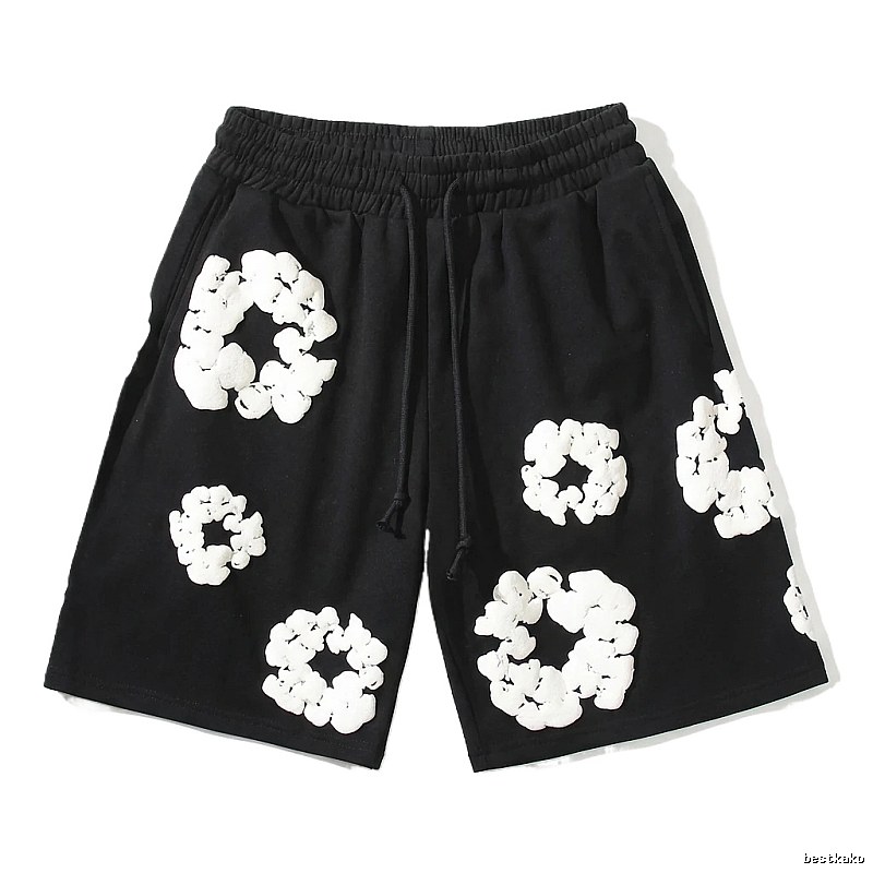 Flower-style black shorts from DENIM TEARS