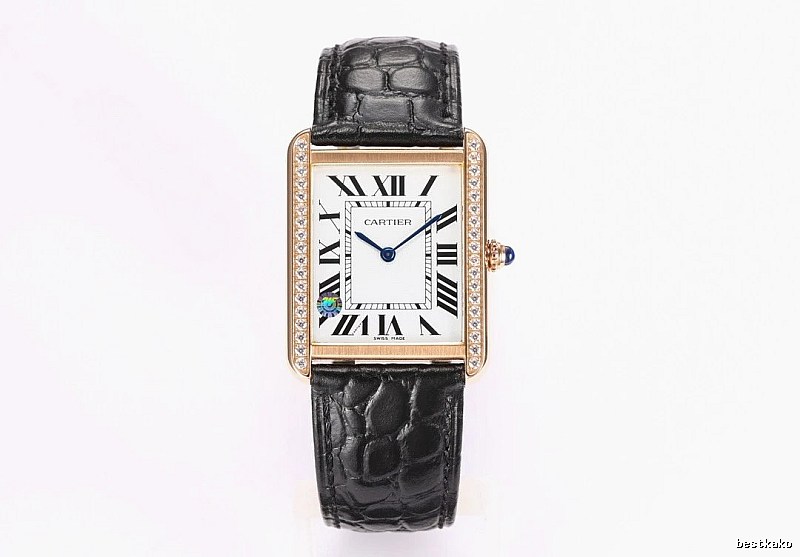Gifting Cartier Tank-Style Dress Watch - Rose Gold And Black
