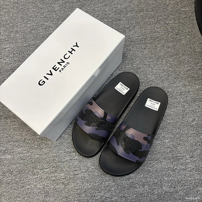 Givenchy Camouflage Street Style Black and Purple Casual Slides