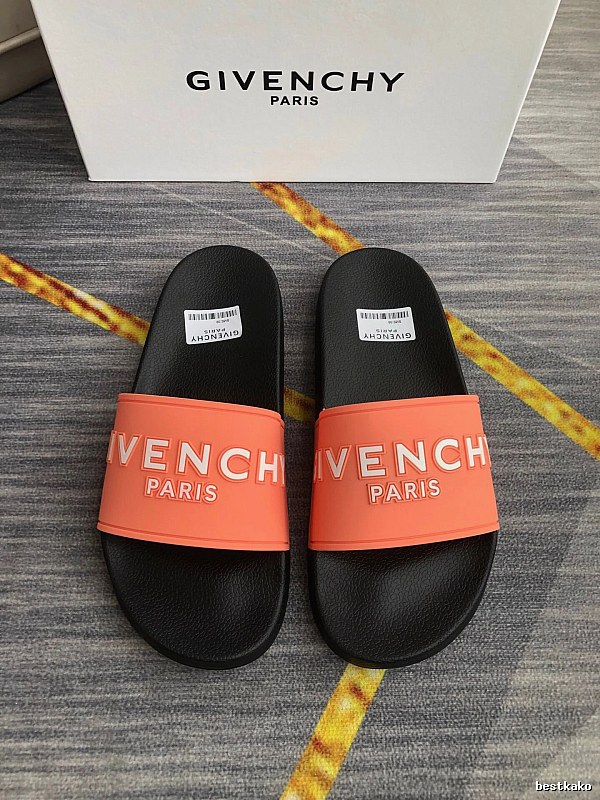 Givenchy PARIS Collection Trendy Orange & Black Slippers
