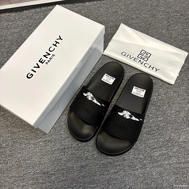 Givenchy x Dalmatian Co-branded Trendy Black Slippers
