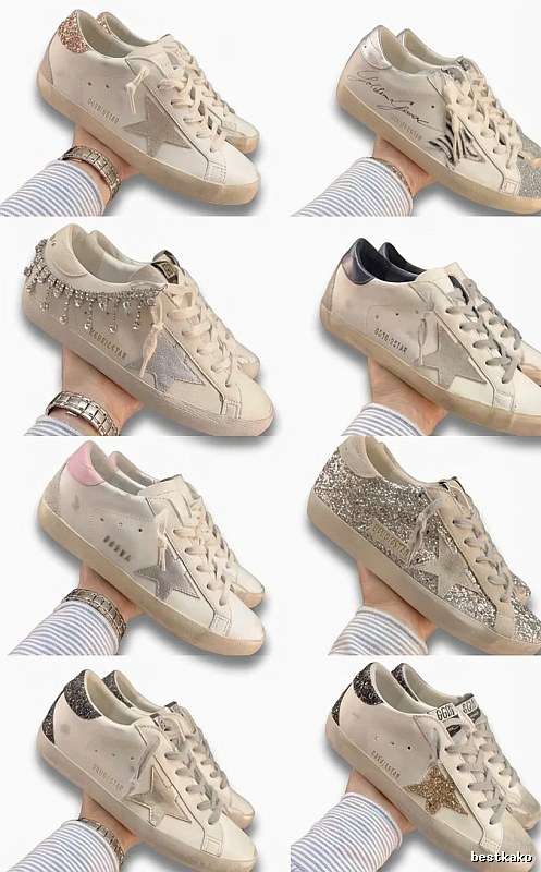 Golden Goose distressed shoes retro style white