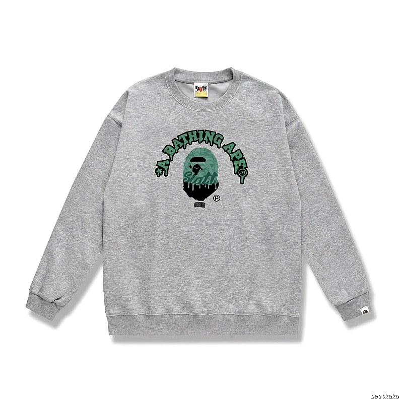 Grey hoodie with Bape Ape Head logo