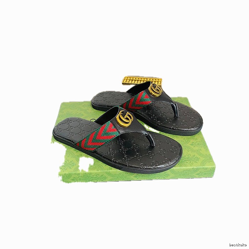 Gucci Double G Vintage Black Flip-Flops