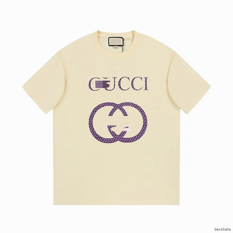 Gucci Double G Vintage Style Beige Short Sleeve T-Shirt
