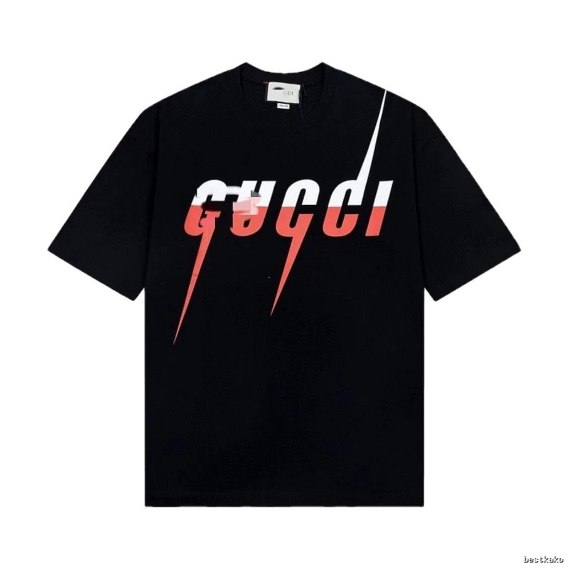 Gucci Lightning Print Trendy Style Black T-Shirt