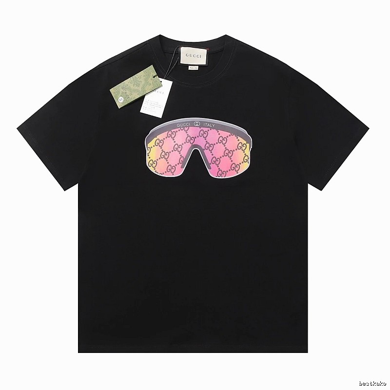 Gucci-printed fashionable black T-shirt