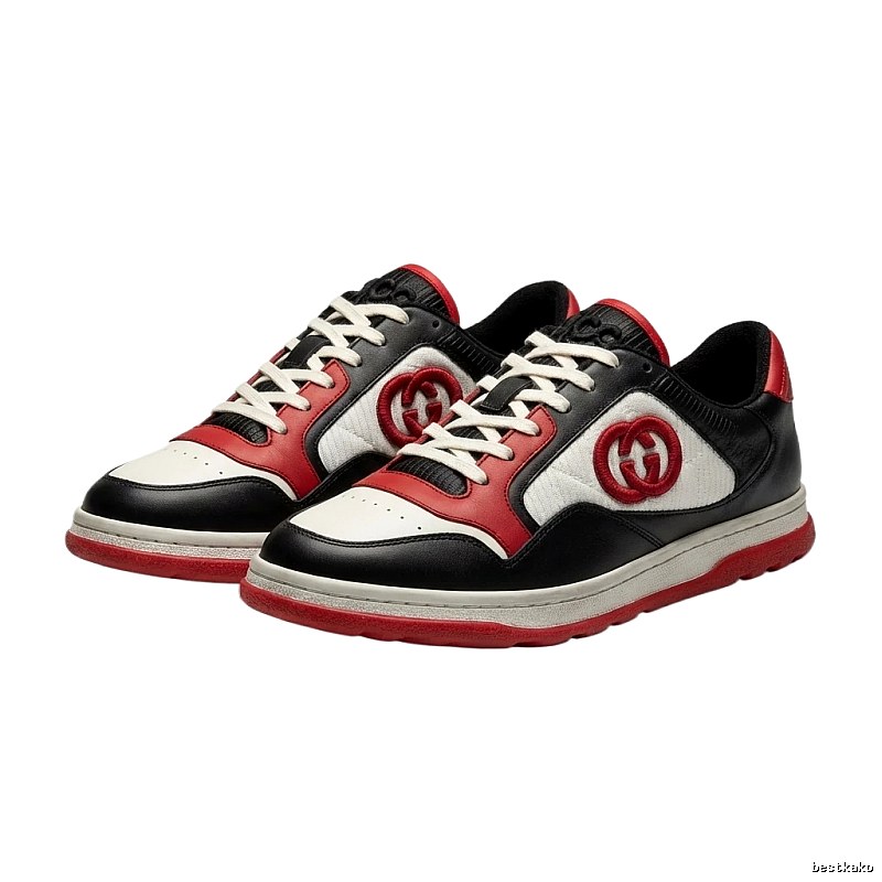 Gucci retro black, red and white sports shoes