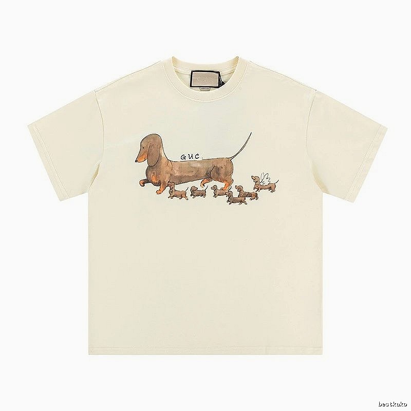 Gucci Sausage Print Casual Off-white T-shirt