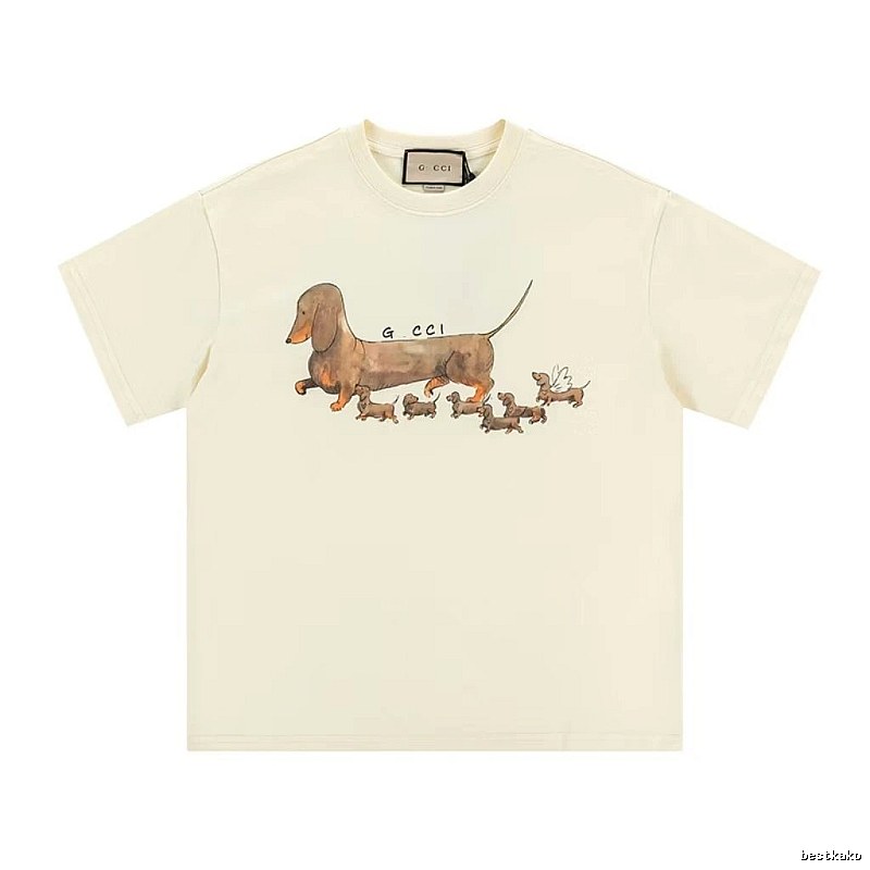 Gucci Sausage Print Casual Style Off-white T-shirt
