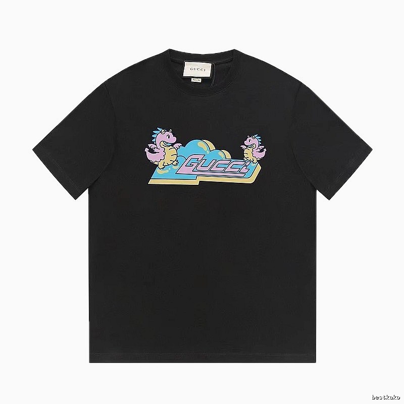 Gucci Year of the Dragon Collection Cartoon Style Black T-Shirt