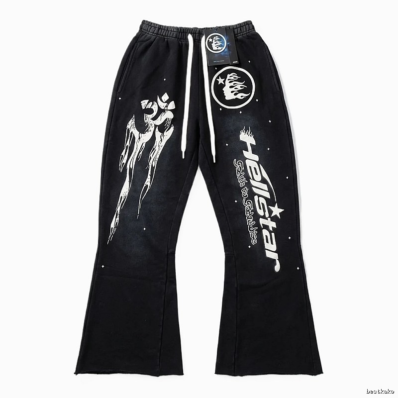 Hellstar dark style black long trousers