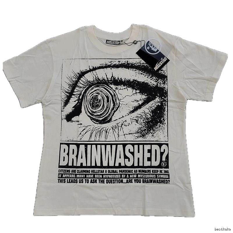Hellstar Eye Print Street Style White T-Shirt