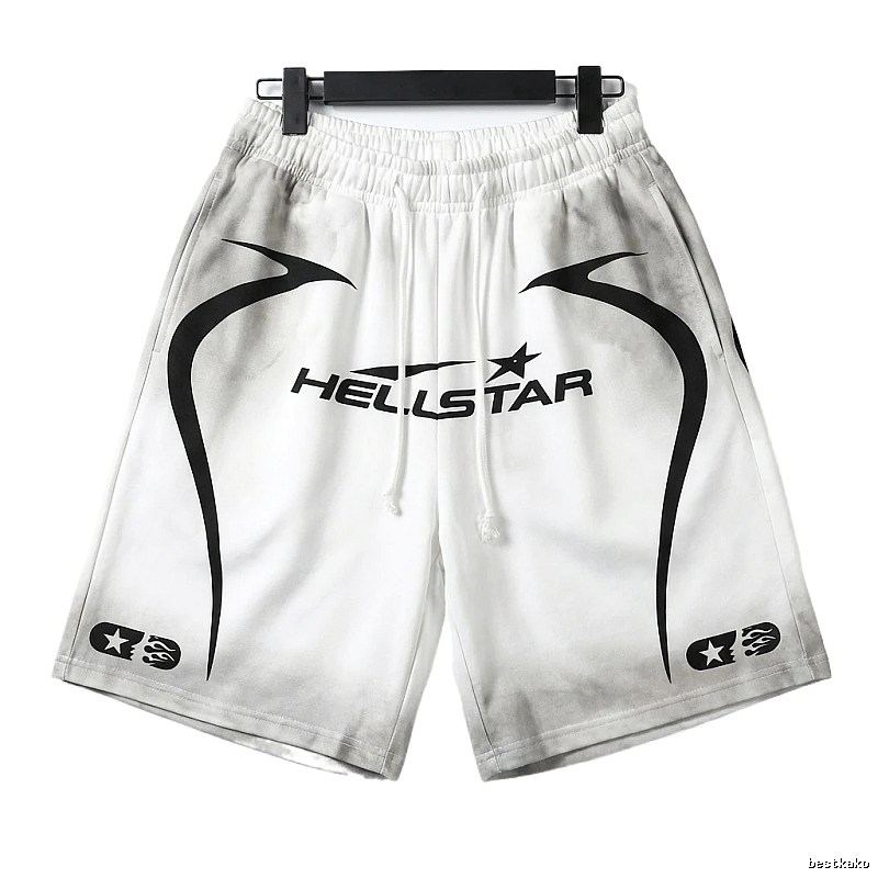 Hellstar Trendy Style White Shorts