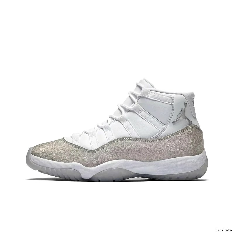 High-top silver-white Air Jordan 11 sneakers