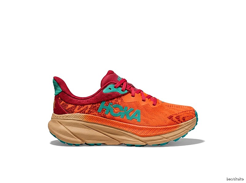 HOKA Trendy Orange-Pink Athletic Shoes