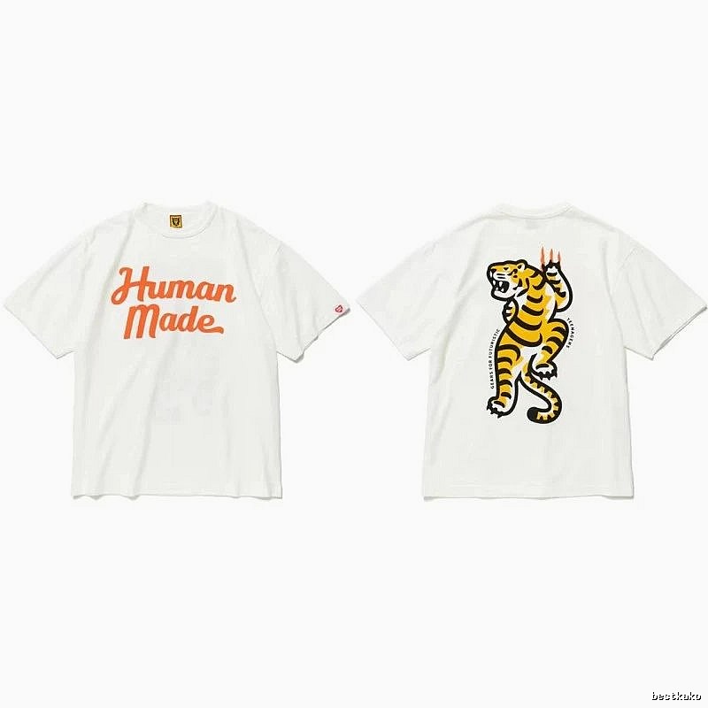 Human Made Monogram Heart logo T-shirt Black Green Human for Casual Outfits