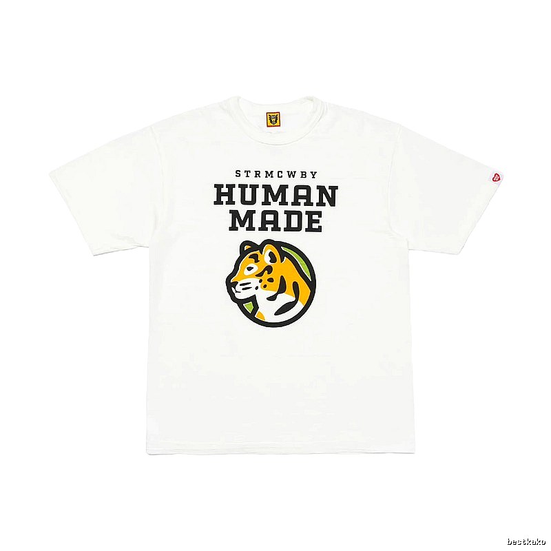 HUMAN MADE Tiger Head Print Japanese Streetwear White T-Shirt