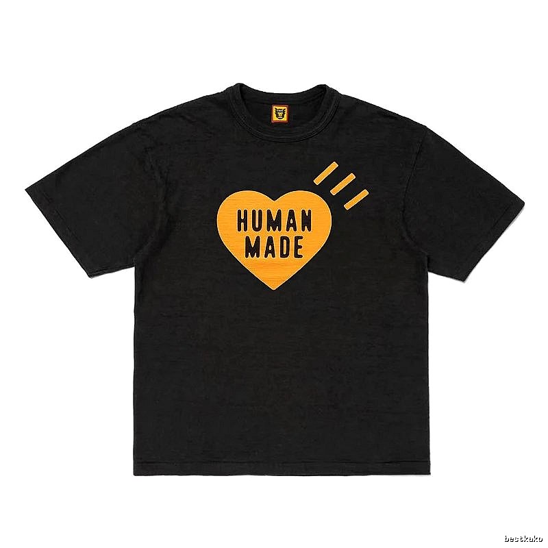 Human Made Travel Heart logo T-shirt Black Green Human with Modern Look