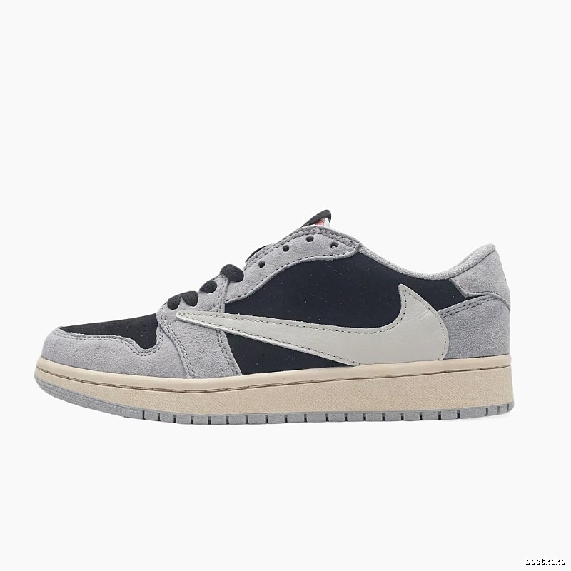 Jordan AJ1 Black and Grey Retro Athletic Shoes