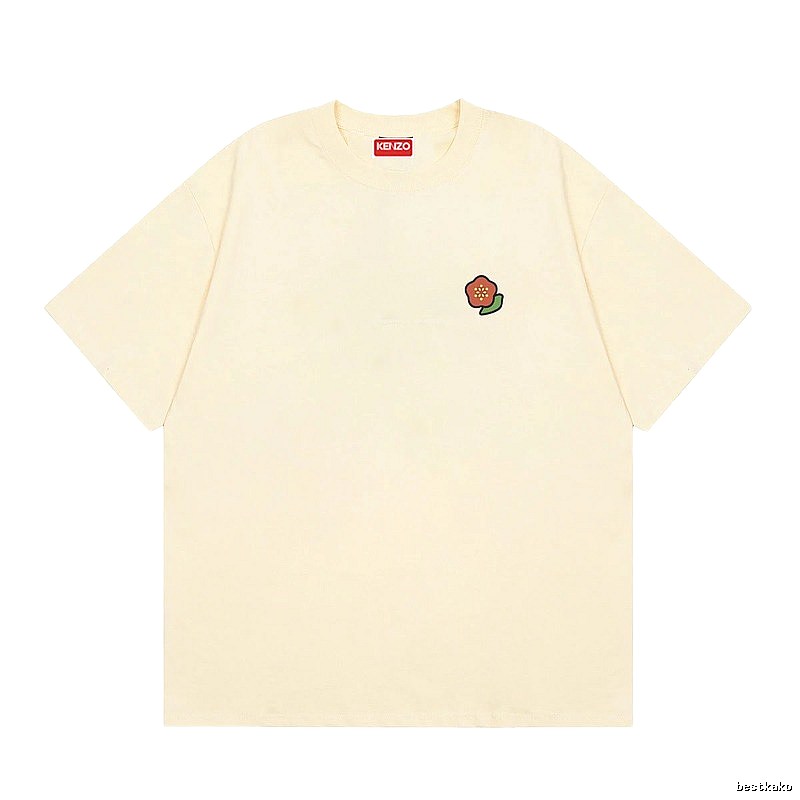 KENZO Embroidered Little Flower Casual Style Off-white T-shirt
