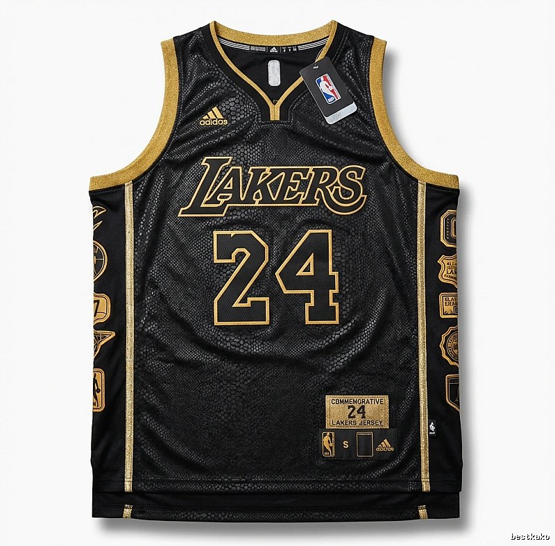 Kobe Lakers black and gold style jerseys