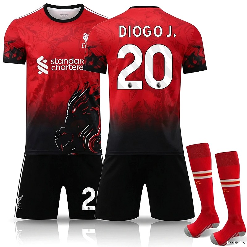 Liverpool retro-style red and black jersey