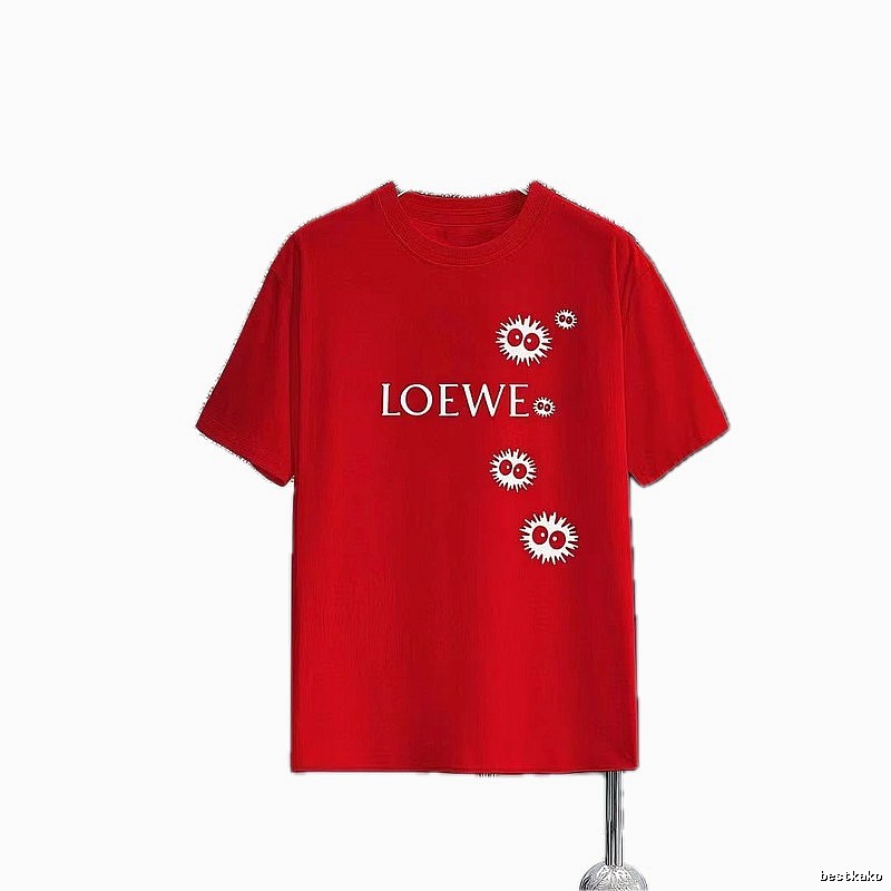 LOEWE Elf Print Casual Style Red Short-sleeve T-shirt