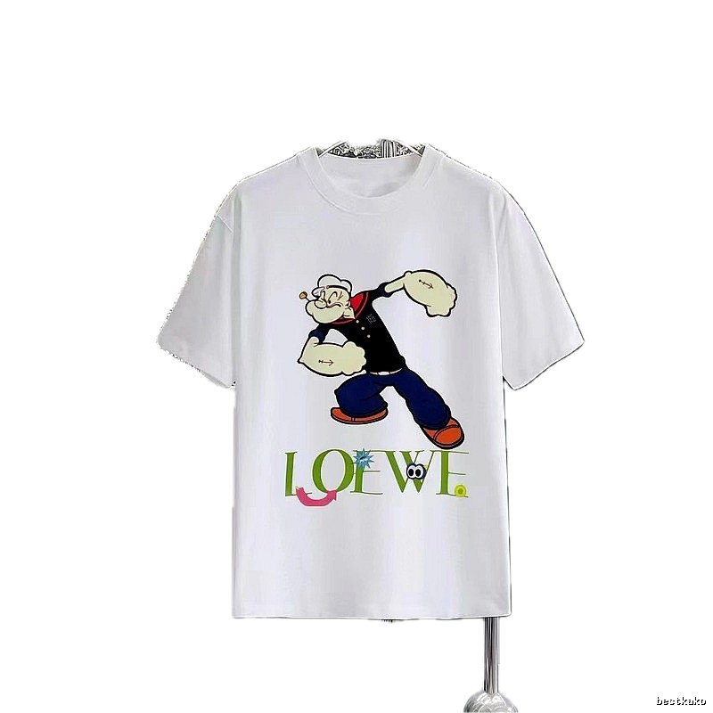LOEWE Popeye Cartoon Casual White T-Shirt